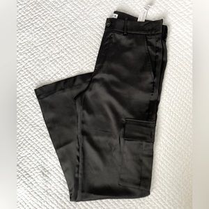 Zara black satin cargo pants Size Medium